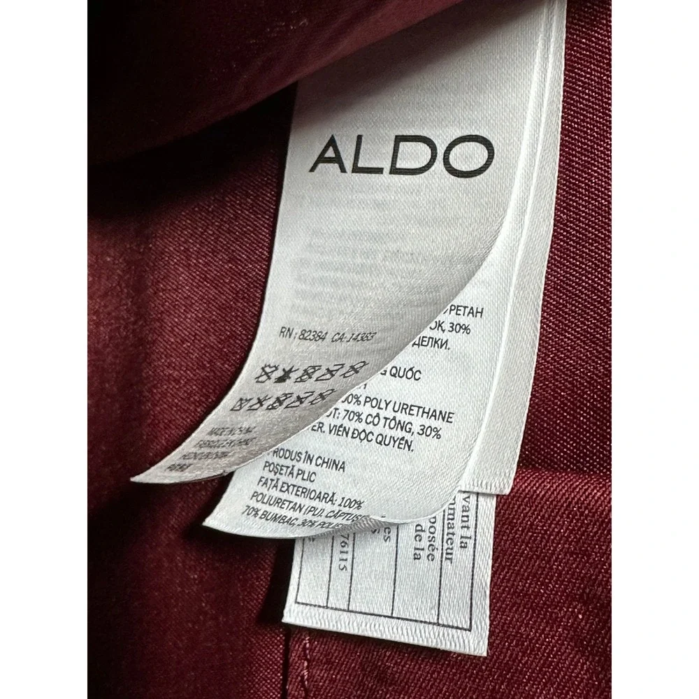 ALDO Snake Embossed Clutch Purse Burgundy Chain Strap Evening Bag‎